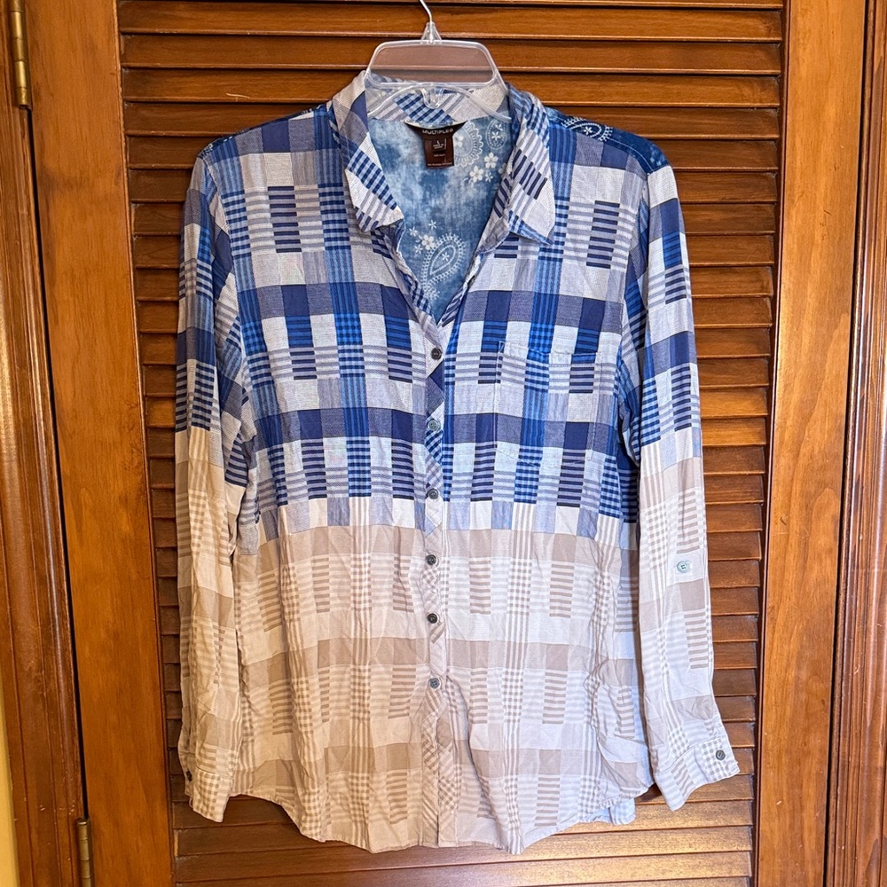 Blue and Cream Checkered Shirt